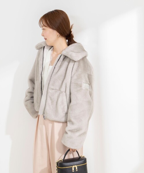 NOLLEY’S Sophi(ノーリーズソフィ)の「【TATRAS/タトラス】GOMA(ブルゾン・レディース・グレイッシュベージュ/チャコールグレー・2)」の9枚目の写真