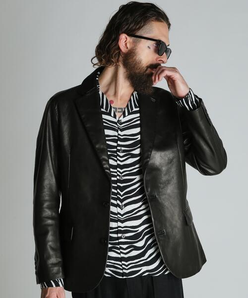 schott（ショット）の「Schott/ショット/LEATHER TAILORED JACKET/レザー テーラード ジャケット（ライダースジャケット・メンズ・ブラック・M/L/XL）」の3枚目の写真