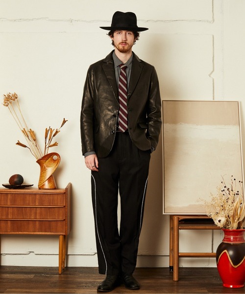 schott（ショット）の「Schott/ショット/LEATHER TAILORED JACKET/レザー テーラード ジャケット（ライダースジャケット・メンズ・ブラック・M/L/XL）」の2枚目の写真