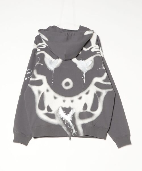 Y-3(ワイスリー)の「Y-3 CHITO GRAPHIC FRENCH TERRY ZIP HOODIE(パーカー・メンズ・グレー・LARGE/X-LARGE/XX-SMALL/X-SMALL/SMALL/MEDIUM)」の2枚目の写真