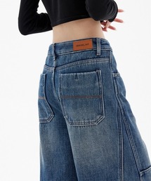 ワイドデニムパンツ ハイウエストジーンズ