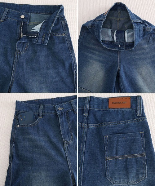 Miniministore(ミニミニストア)の「ワイドデニムパンツ ハイウエストジーンズ(デニムパンツ・レディース・インディゴブルー・L/M/XL/S)」の11枚目の写真
