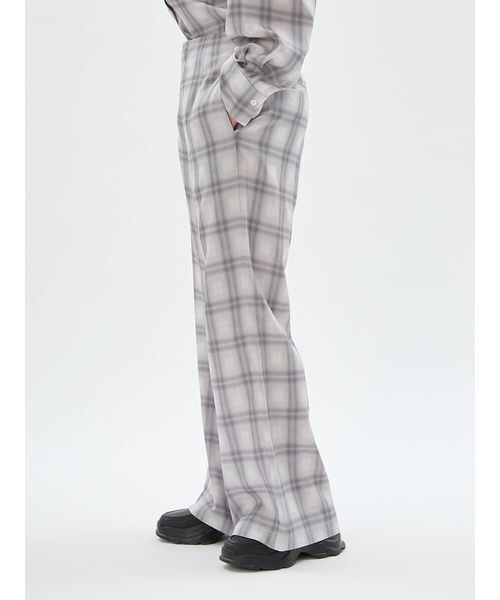 emmi(エミ)の「チェックラップスカート×セミフレアパンツ【セットアップ対応】(その他パンツ・レディース・ブラック/ライトグレー・0/1)」の14枚目の写真