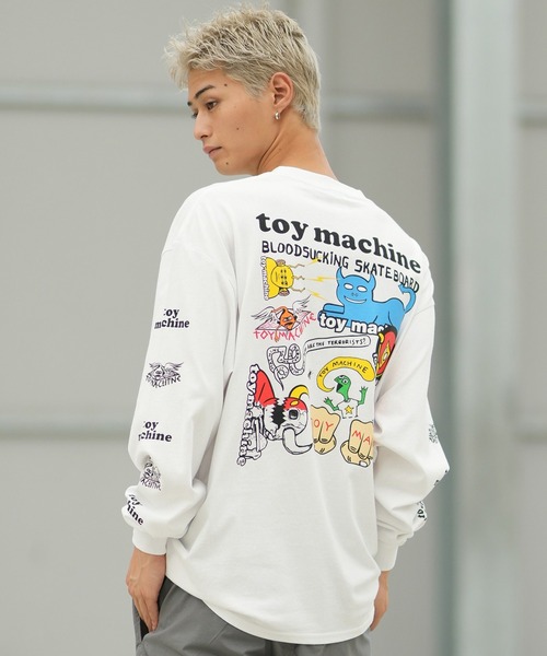 TOY MACHINE(トイ マシーン)の「TOY MACHINE/トイマシーン バックプリント ロンT MTMFGLT2(Tシャツ/カットソー・メンズ・ホワイト/イエロー/ブラック・M/XL/L)」の1枚目の写真