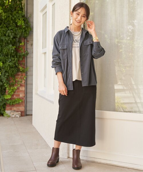 ikka(イッカ)の「GOKU楽 Iラインタイトスカート(スカート・レディース・ベージュ/ダークオリーブ/ブラック/ネイビー・M/L/S)」の9枚目の写真