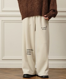 裏毛ロゴ刺繍ボンディングパンツ