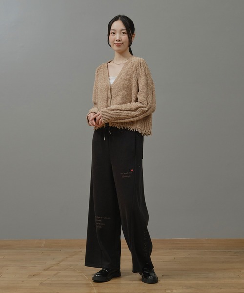 Nunc.(ヌンク)の「裏毛ロゴ刺繍ボンディングパンツ(スウェットパンツ・レディース・杢グレー/ブラック/オフホワイト・FREE)」の15枚目の写真