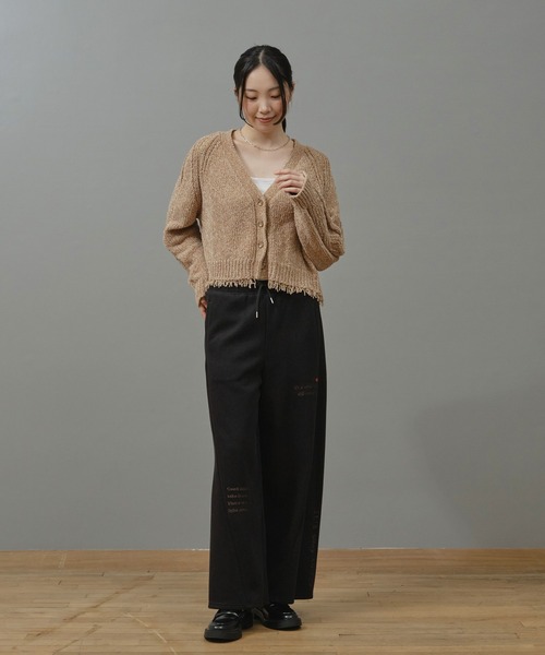Nunc.(ヌンク)の「裏毛ロゴ刺繍ボンディングパンツ(スウェットパンツ・レディース・杢グレー/ブラック/オフホワイト・FREE)」の18枚目の写真