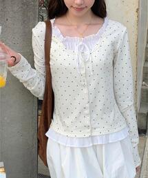 ◆フェイクレイヤードフロントボタンカットソー