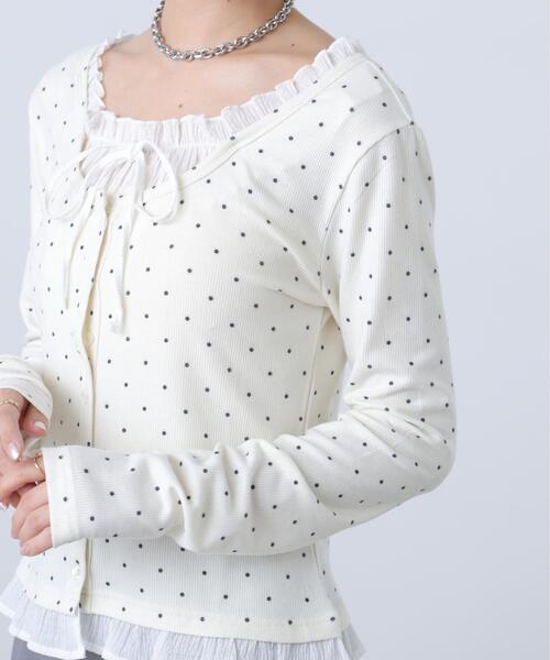 FREE'S MART(フリーズマート)の「◆フェイクレイヤードフロントボタンカットソー(Tシャツ/カットソー・レディース・ブラウン/ベージュ/グレー/ホワイト系その他/ネイビー・FREE)」の8枚目の写真