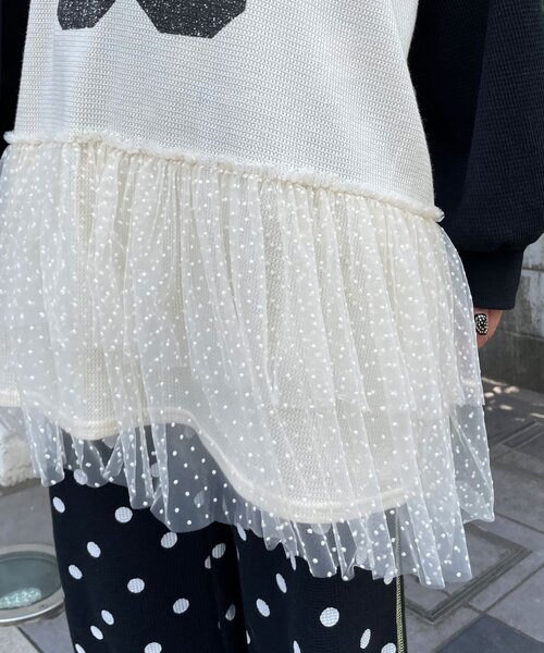 HELLO.SANFRANCISCO(ハローサンフランシスコ)の「【HELLO.SANFRANCISCO/ハローサンフランシスコ】ワッフルロゴチュールフーディチュニック(Tシャツ/カットソー・レディース・ピンク/ホワイト・ONE SIZE)」の17枚目の写真