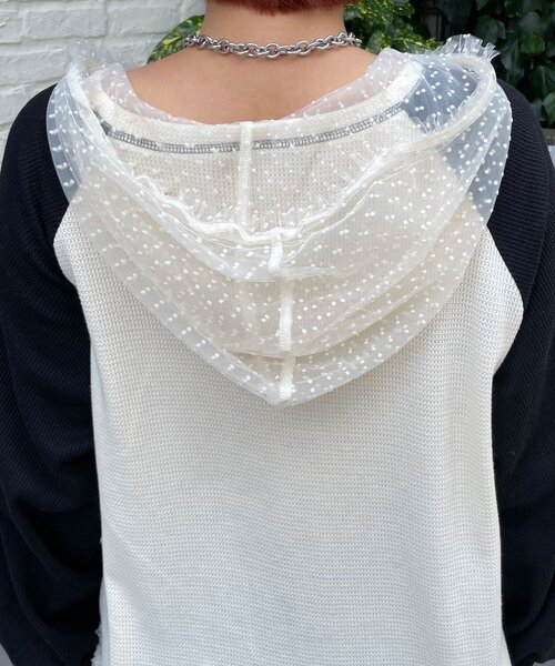 HELLO.SANFRANCISCO(ハローサンフランシスコ)の「【HELLO.SANFRANCISCO/ハローサンフランシスコ】ワッフルロゴチュールフーディチュニック(Tシャツ/カットソー・レディース・ピンク/ホワイト・ONE SIZE)」の18枚目の写真