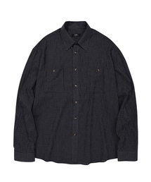 SOFT 2-POCKET CHECK SHIRTS (NAVY)