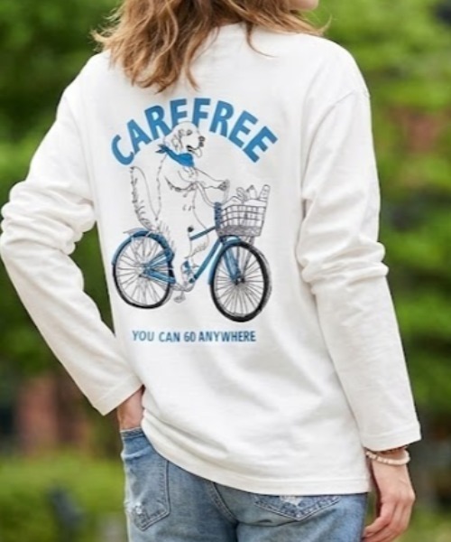 CORISCO（コリスコ）の「サイクルアニマル柄ロンTEE(M1)（Tシャツ/カットソー・メンズ・ホワイト系1/キナリ/グレー系1/ブラック系2/ブラック系1/オートミール/ホワイト系2/グレー系2・X-LARGE/LARGE/MEDIUM）」の3枚目の写真