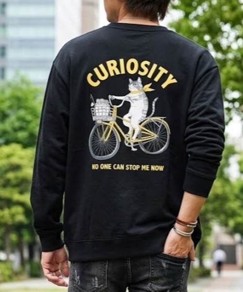 CORISCO（コリスコ）の「サイクルアニマル柄ロンTEE(M1)（Tシャツ/カットソー・メンズ・ホワイト系1/キナリ/グレー系1/ブラック系2/ブラック系1/オートミール/ホワイト系2/グレー系2・X-LARGE/LARGE/MEDIUM）」の4枚目の写真