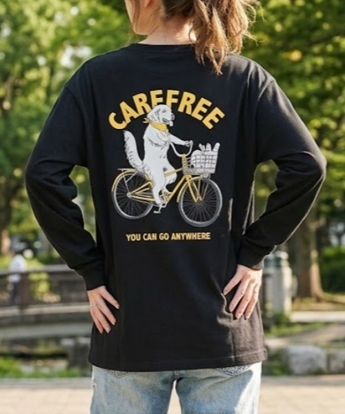 CORISCO（コリスコ）の「サイクルアニマル柄ロンTEE(M1)（Tシャツ/カットソー・メンズ・ホワイト系1/キナリ/グレー系1/ブラック系2/ブラック系1/オートミール/ホワイト系2/グレー系2・X-LARGE/LARGE/MEDIUM）」の5枚目の写真