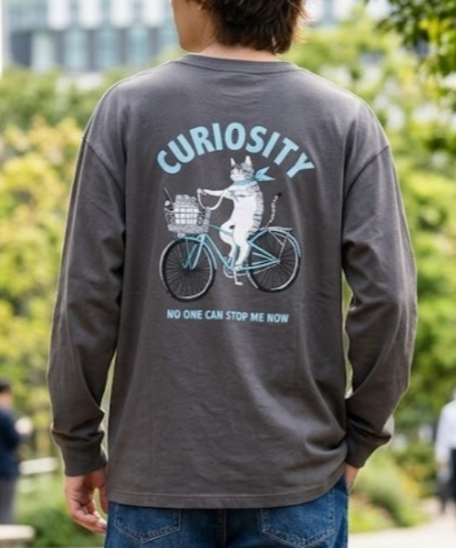 CORISCO（コリスコ）の「サイクルアニマル柄ロンTEE(M1)（Tシャツ/カットソー・メンズ・ホワイト系1/キナリ/グレー系1/ブラック系2/ブラック系1/オートミール/ホワイト系2/グレー系2・X-LARGE/LARGE/MEDIUM）」の6枚目の写真