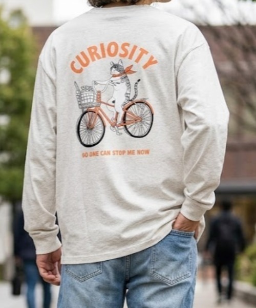 CORISCO（コリスコ）の「サイクルアニマル柄ロンTEE(M1)（Tシャツ/カットソー・メンズ・ホワイト系1/キナリ/グレー系1/ブラック系2/ブラック系1/オートミール/ホワイト系2/グレー系2・X-LARGE/LARGE/MEDIUM）」の8枚目の写真
