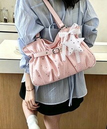 星柄ショルダーバッグチャーム付きトート鞄