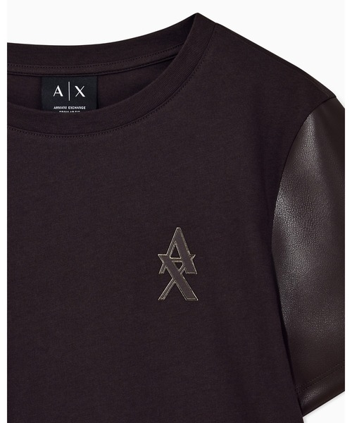 ARMANI EXCHANGE(アルマーニエクスチェンジ)の「【A|X アルマーニ エクスチェンジ】ゴールドロゴ ワンポイント半袖クルーネックTシャツ/REGULAR(Tシャツ/カットソー・レディース・ダークブラウン・LARGE/MEDIUM/SMALL/X-LARGE/X-SMALL)」の7枚目の写真