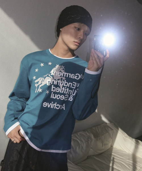 UNTITLED SEOUL(アンタイトル ソウル)の「アーカイブユニコーンレイヤードロングスリーブプルブルー(Tシャツ/カットソー・レディース・その他・LARGE/MEDIUM/SMALL)」の2枚目の写真