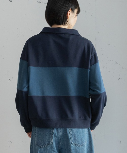 POU DOU DOU（プードゥドゥ）の「ミニ裏毛ラガートップス（Tシャツ/カットソー・レディース・アイボリー/ボルドー/ネイビー・3）」の16枚目の写真