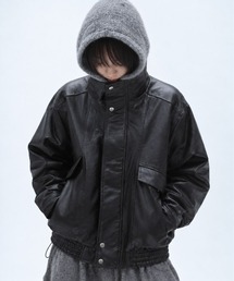 MAHAGRID（マハグリッド）の「『mahagrid マハグリット』FAUX LEATHER BLOUSON JACKET エコレザーブルゾンジャケット（ブルゾン）」