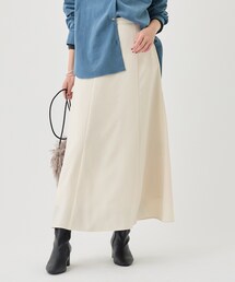 【美シルエット】ジョーゼットサテンセミフレアスカート