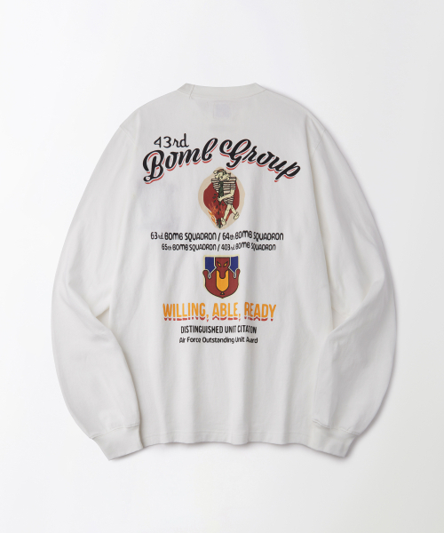 OUTSTANDING(アウトスタンディング)の「MIL SERIES LONG SLEEVE(BOMB GROUP)_OFF WHITE(Tシャツ/カットソー・メンズ・その他・X-LARGE/LARGE/MEDIUM)」の2枚目の写真