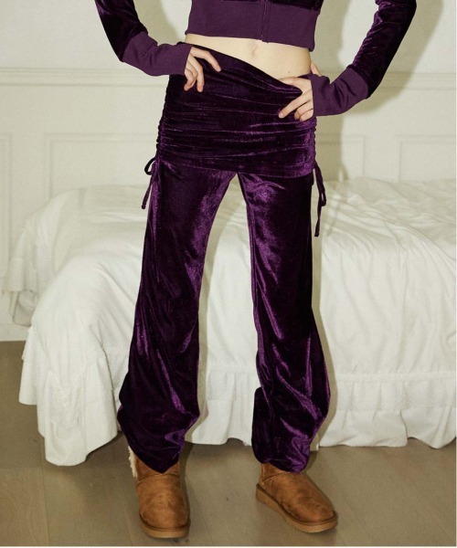 FTW(エフティダブリュー)の「VELOUR SKIRT PANTS(その他パンツ・レディース・ブラック/ライトグリーン/パープル・SMALL/MEDIUM)」の1枚目の写真