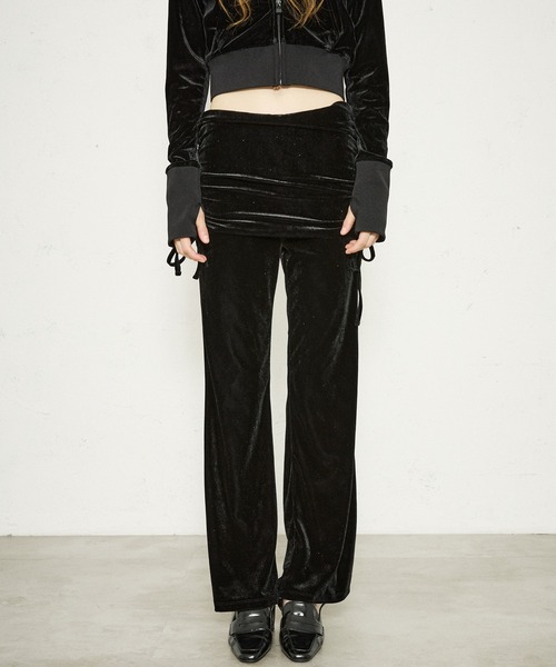 FTW(エフティダブリュー)の「VELOUR SKIRT PANTS(その他パンツ・レディース・ブラック/ライトグリーン/パープル・SMALL/MEDIUM)」の8枚目の写真