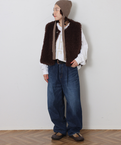 JOURNAL STANDARD LUXE（ジャーナルスタンダード　ラックス）の「カーリーショートベスト（その他アウター・レディース・ブラウン/ブラウン系その他・FREE）」の10枚目の写真