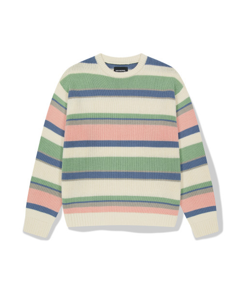 WKNDRS(ウィーキャンドース)の「MULTI STRIPE KNIT (アイボリー)(ニット/セーター・レディース・その他・MEDIUM/LARGE/X-LARGE)」の1枚目の写真