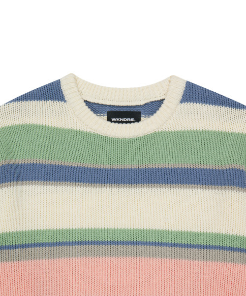 WKNDRS(ウィーキャンドース)の「MULTI STRIPE KNIT (アイボリー)(ニット/セーター・レディース・その他・MEDIUM/LARGE/X-LARGE)」の3枚目の写真