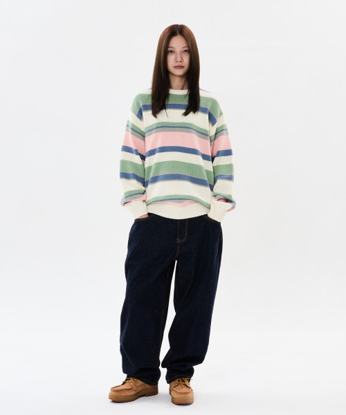 WKNDRS(ウィーキャンドース)の「MULTI STRIPE KNIT (アイボリー)(ニット/セーター・レディース・その他・MEDIUM/LARGE/X-LARGE)」の7枚目の写真