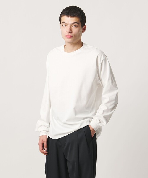 UNITED ARROWS & SONS(ユナイテッドアローズアンドサンズ)の「<UNITED ARROWS & SONS> PONTI L/SLEEVE TEE/ロングスリーブTシャツ(Tシャツ/カットソー・メンズ・ホワイト/ブラック/ダークブラウン・S/L/XL/M)」の1枚目の写真