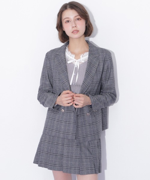 JILL by JILL STUART(ジルバイジルスチュアート)の「<セットアップ対応>ウーリッシュフラノテーラードジャケット(テーラードジャケット・レディース・ブラウン系その他/グレー系その他・SMALL/MEDIUM)」の2枚目の写真
