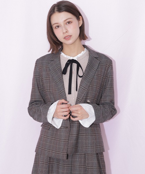 JILL by JILL STUART(ジルバイジルスチュアート)の「<セットアップ対応>ウーリッシュフラノテーラードジャケット(テーラードジャケット・レディース・ブラウン系その他/グレー系その他・SMALL/MEDIUM)」の5枚目の写真