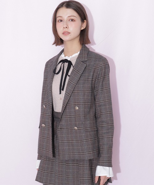 JILL by JILL STUART(ジルバイジルスチュアート)の「<セットアップ対応>ウーリッシュフラノテーラードジャケット(テーラードジャケット・レディース・ブラウン系その他/グレー系その他・SMALL/MEDIUM)」の7枚目の写真