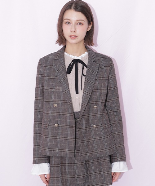 JILL by JILL STUART(ジルバイジルスチュアート)の「<セットアップ対応>ウーリッシュフラノテーラードジャケット(テーラードジャケット・レディース・ブラウン系その他/グレー系その他・SMALL/MEDIUM)」の3枚目の写真