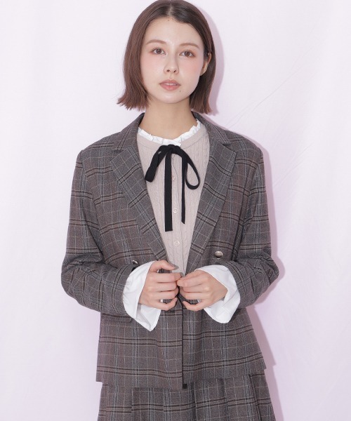 JILL by JILL STUART(ジルバイジルスチュアート)の「<セットアップ対応>ウーリッシュフラノテーラードジャケット(テーラードジャケット・レディース・ブラウン系その他/グレー系その他・SMALL/MEDIUM)」の4枚目の写真