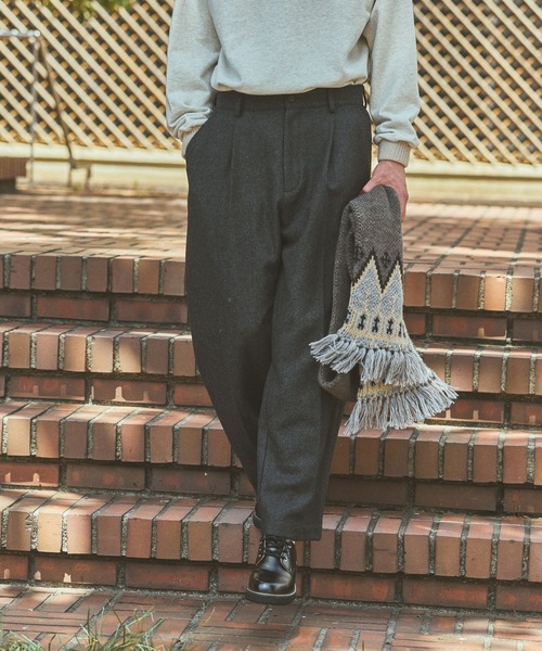 niko and...(ニコアンド)の「【ANDSEWN (アンドソーン)】ワイドヘリンボーンパンツ(その他パンツ・メンズ・ブラウン/チャコール・MEDIUM/LARGE)」の11枚目の写真