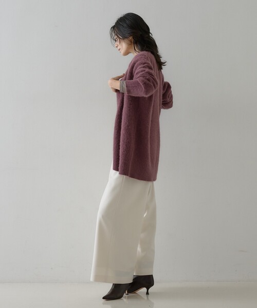 qualite(カリテ)の「フォックスウールカーディガン(カーディガン/ボレロ・レディース・グリーン/チャコールグレー/パープル系その他・フリー)」の12枚目の写真
