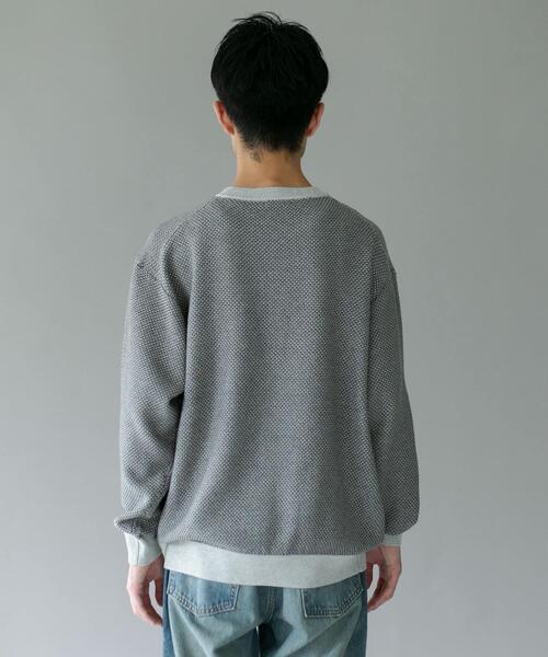 URBAN RESEARCH DOORS（アーバンリサーチドアーズ）の「配色カノコニットプルオーバー（ニット/セーター・メンズ・チャコールグレー/ライトグレー・LARGE/MEDIUM）」の12枚目の写真