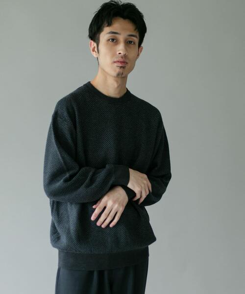 URBAN RESEARCH DOORS（アーバンリサーチドアーズ）の「配色カノコニットプルオーバー（ニット/セーター・メンズ・チャコールグレー/ライトグレー・LARGE/MEDIUM）」の20枚目の写真