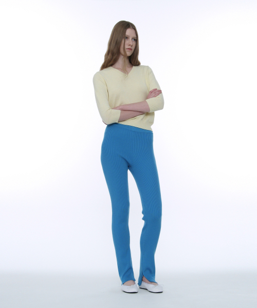 PARTIMENTO WOMEN(パルティメントウィメン)の「PWC サイドジップリブレギンスパンツ_ブルー(その他パンツ・レディース・その他・SMALL/MEDIUM/LARGE)」の5枚目の写真