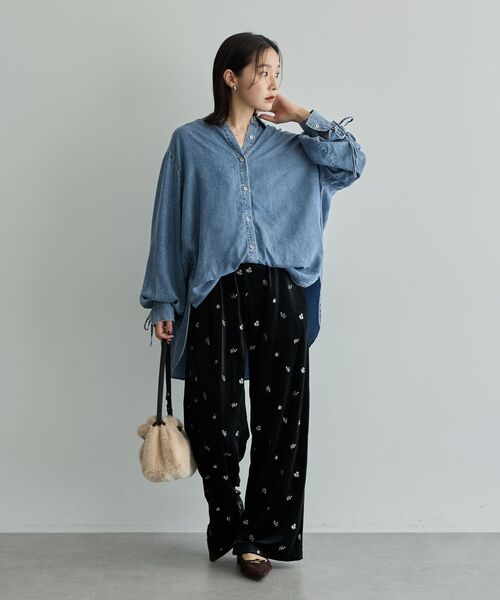 Green Parks(グリーンパークス)の「ベロア刺繍ワイドパンツ(その他パンツ・レディース・ブラック/ブラウン・FREE)」の22枚目の写真