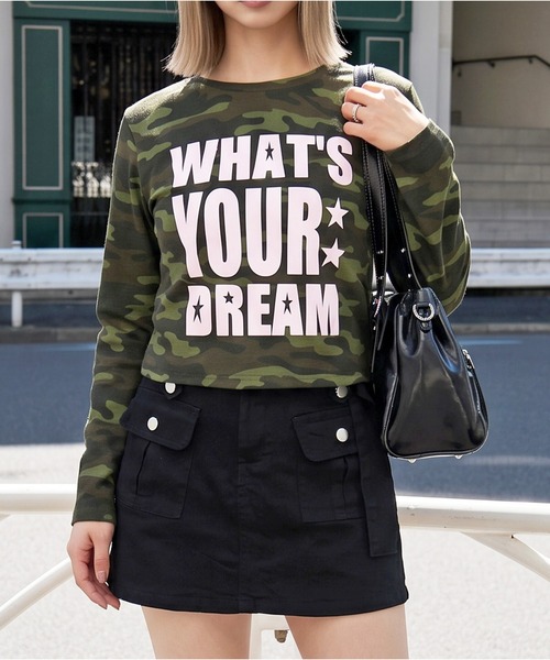 FUN(ファン)の「ロゴロンT(Tシャツ/カットソー・レディース・オフホワイト/ブラック/カモフラージュ・FREE)」の1枚目の写真