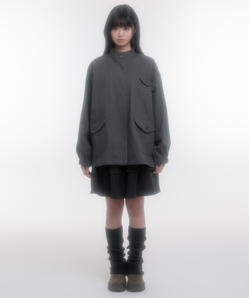 NAAIEEN(ナイエン)の「ラウンドポケットデニムフィールドジャケットグレー(ミリタリージャケット・レディース・その他・FREE)」の8枚目の写真