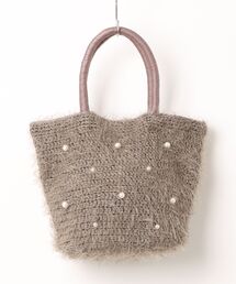 【SG】【cooco】JSC パール付フェザーニットトートバッグ